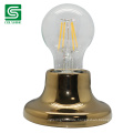 Golden E27 Ceramic Wall Socket with Screw Invisible